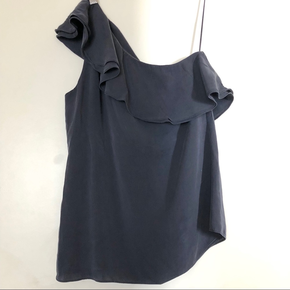Theory Navy Silk Top Size P